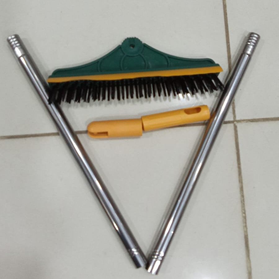 Broom Wiper 2 In 1 Dual Purpose Cleaning Tool With Strong Bristles And Built In Wiper Blade