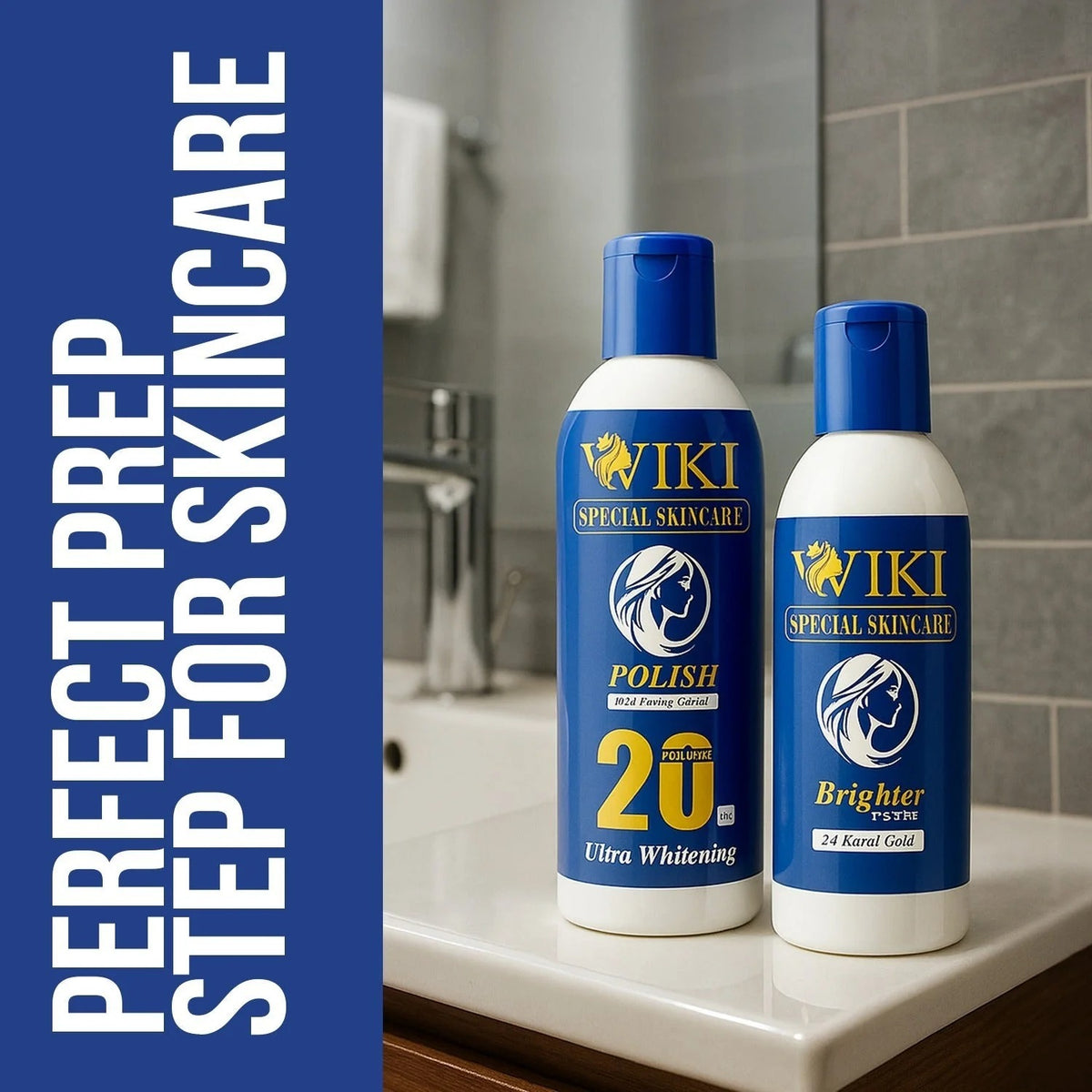 WIKI Special Skin Care Polish With Peeling Cream 200ml & 24K Gold Brighter Powder 100ml – Ultra Whitening Formula