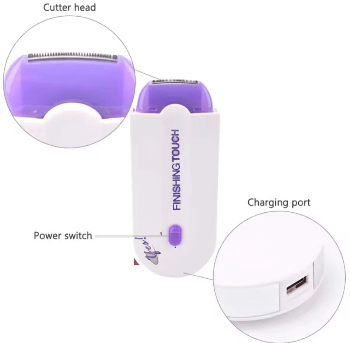 Finishing Touch Yes Hair Remover Rechargeable Painless Facial And Body Hair Remover Rotary Electric Shaver For Women