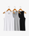 Pack of 3 Cotton Ribbed Vests Set (White, Grey, Black) – BRTWBG20001 - Medium Set