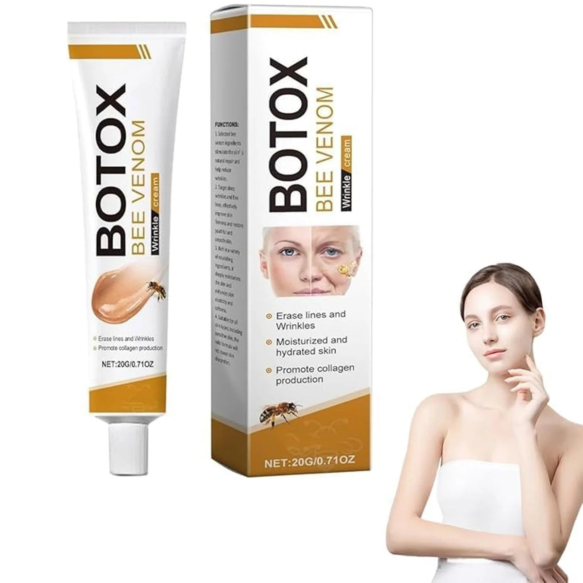 Botox Bee Venom Wrinkle Cream | Anti‑Aging Moisturizer | Collagen Boost | Reduce Wrinkles & Fine Lines 30gm
