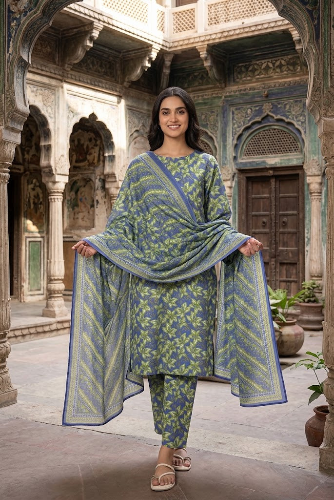 Saya Premium 3-Piece Printed khadder Suit – Unstitched winter Collection (saya replica)