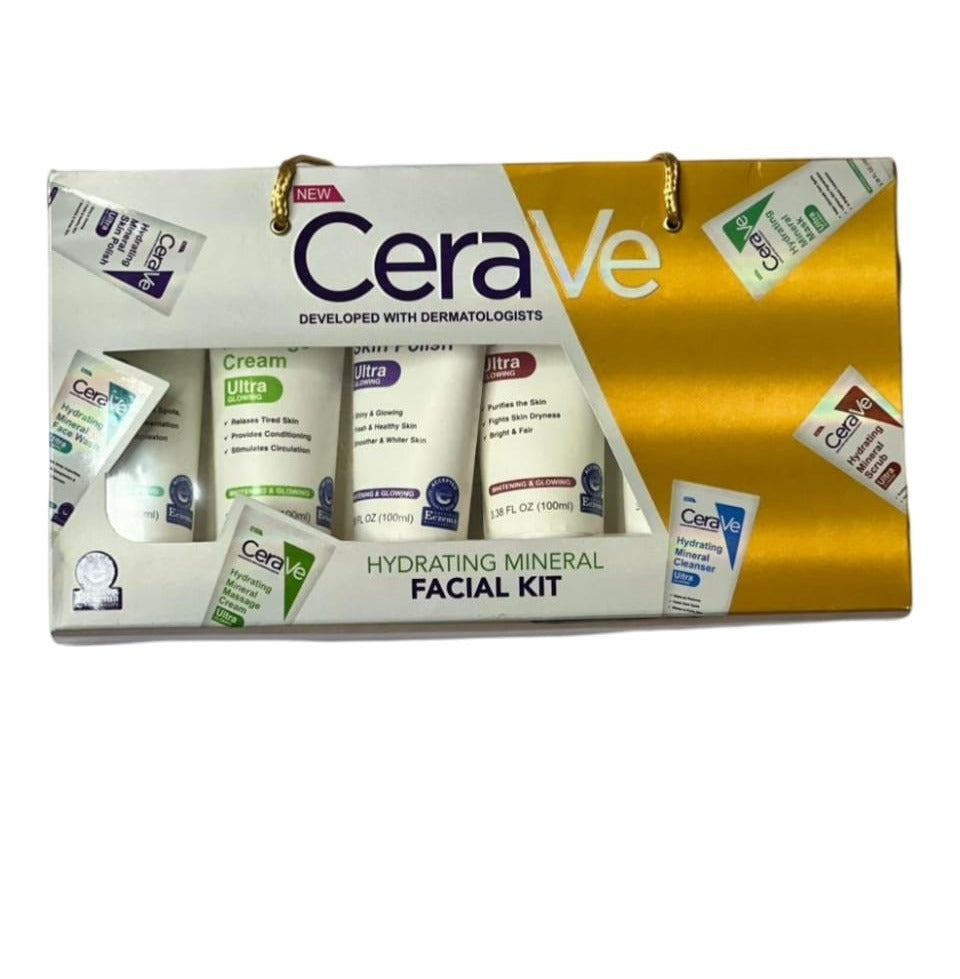 CeraVe 6 In 1 Hydrating Mineral Facial Kit For Deep Cleansing, Brightening And Glowing Skin