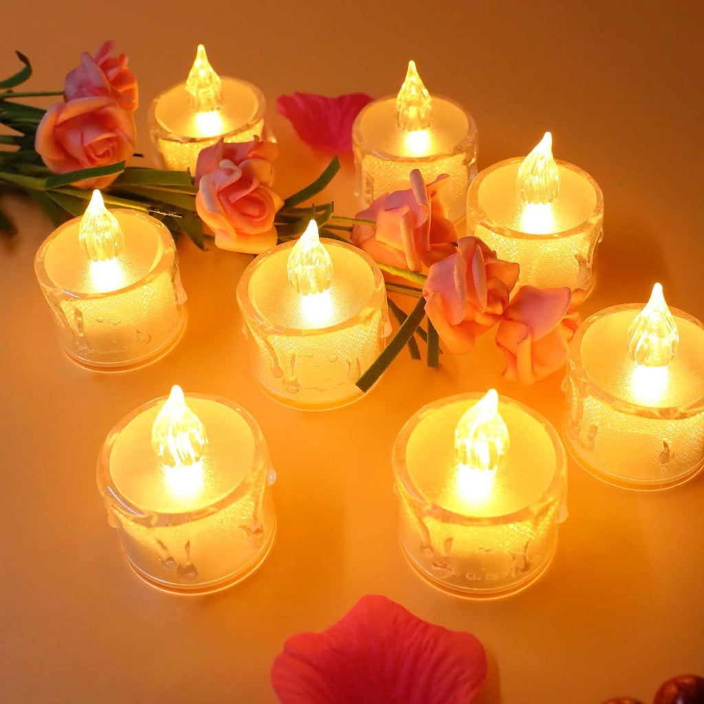 Flickering LED Flameless Tea Light Candles with Realistic Wax Drip (1 pcs)