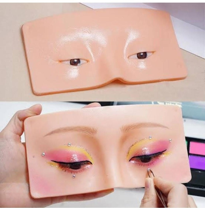 Makeup Eye Practice Board Silicone Training Mannequin Reusable Flat Face Tool For Cosmetic Application Skills Training