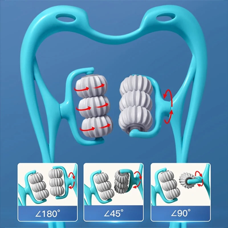 6 Wheel Pressure Point Neck Massager Relieve Neck Back And Shoulder Pain Random Color 3287662