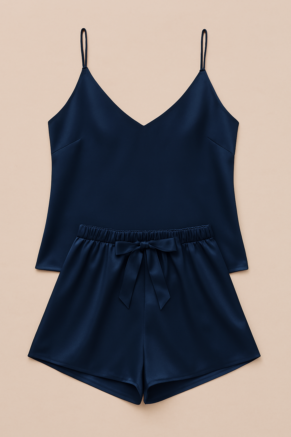 Satin Sleepwear Set - Luxe Camisole And Shorts - Apparel Product Designed For Sleep And Daily Lounging Routine - Free Size (Maroon)