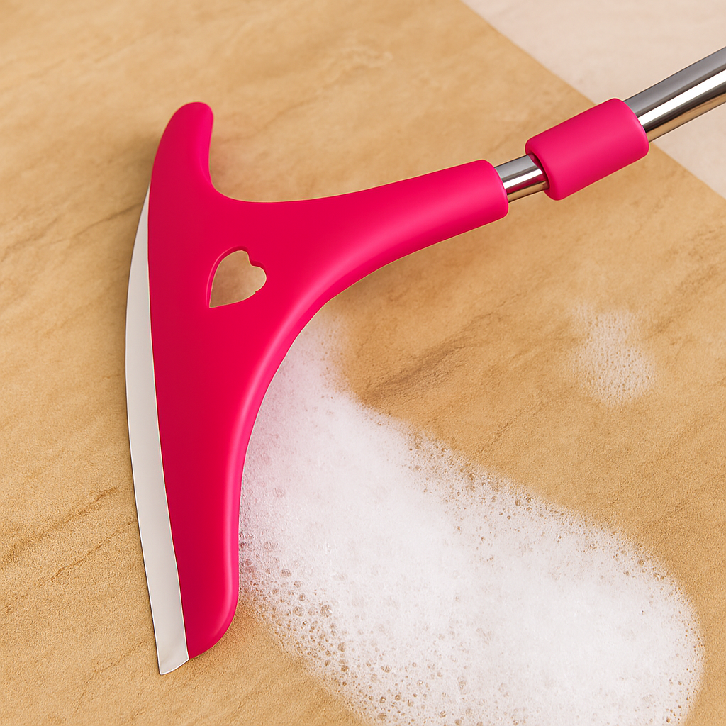Stainless Steel Glass Wiper With Retractable Handle Window Glass Cleaning Scraper Random Color