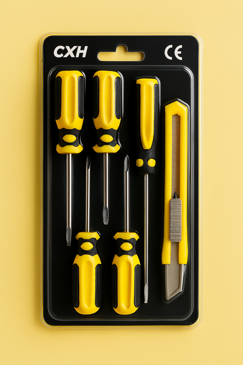 Set Of 5 Screwdrivers 1 Cutter High Quality Hand Tool Kit With 2 Straight 3 Cross Screwdrivers Sharp Cutter For Household And Diy Use