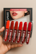Romantic Empire Matte Lipgloss Set Of 6 High Pigment Long Lasting Liquid Lip Gloss Shades Of Red Collection