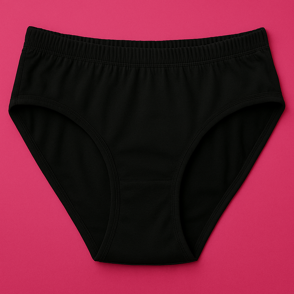 Jersey Plain Panty for Women – Lightweight, Comfortable &amp; Soft Everyday Wear Underwear, Available in Sizes S, M, L (Black) - Small