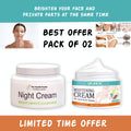 Pack Of 02 The Health Healer Night Cream 50 Ml And Whitening Cream 30Ml For Private Areas Private Part Effective Brightening For Underarms And Sensitive Area For Men And Women 7 Da
