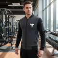 New Winter Collection Charcoal Grey Gym Printed Zipper Jacket for Men &amp; Boys – French Fleece, Premium Quality, Stylish &amp; Comfortable Winter Wear - Medium