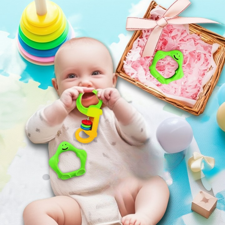 3 Pcs Baby Rattle Set Non Toxic Plastic Toys For Newborns Safe Lightweight Colorful Shapes For Sensory And Motor Skill Development 0 3 Years