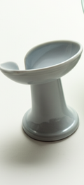 Ceramic Soap Holder with Drain – Elevated Design Bathroom Sink Dish for Bar Soaps - Grey