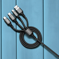 Interlink Powerline 3 In 1 Fast Charging Cable High Quality High Definition Fadr 3 In One Cable Durable 3 Layers Coating Type C Lightning Micro Usb 2 4A Output