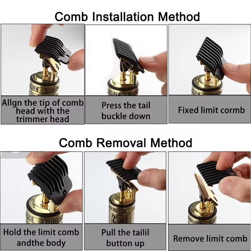 Plastic Body Vintage T9 Hair Trimmer Cordless Professional Hair Clippers Electric Trimmers For Men Metal Head Random Color