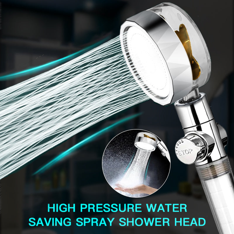 Pressurized Shower Head Turbine Shower Accessories One Piece Water Stoprandom Color 798258