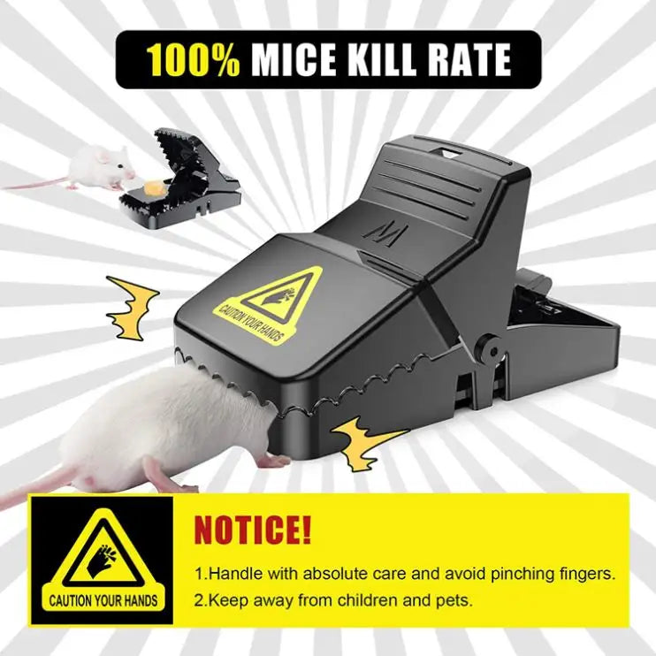 Best Seller Pest Control Catcher Automatic Spring Reusable Plastic Black Rat Mice Mouse Traps 4