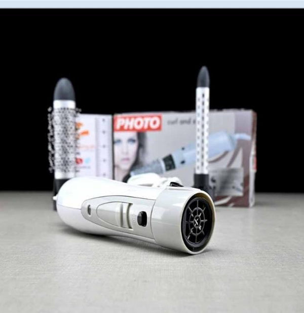 3-in-1 Hair Dryer & Curler Styling Kit – Hot Air Brush, Volumizer & Straightener for Salon-Quality Styling