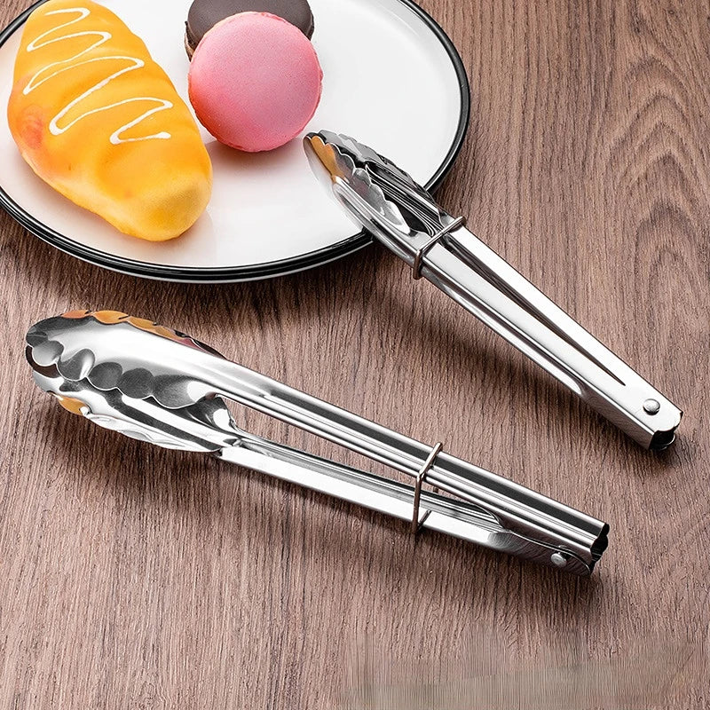 Stainless Steel Bbq Tongs Chimta Kitchen Food Stainless Steel Tongs Tool Heat Bread Salad Bbq Baking Serving Utensil Bead Clip Clamp Meat Bbq Tools Buffet