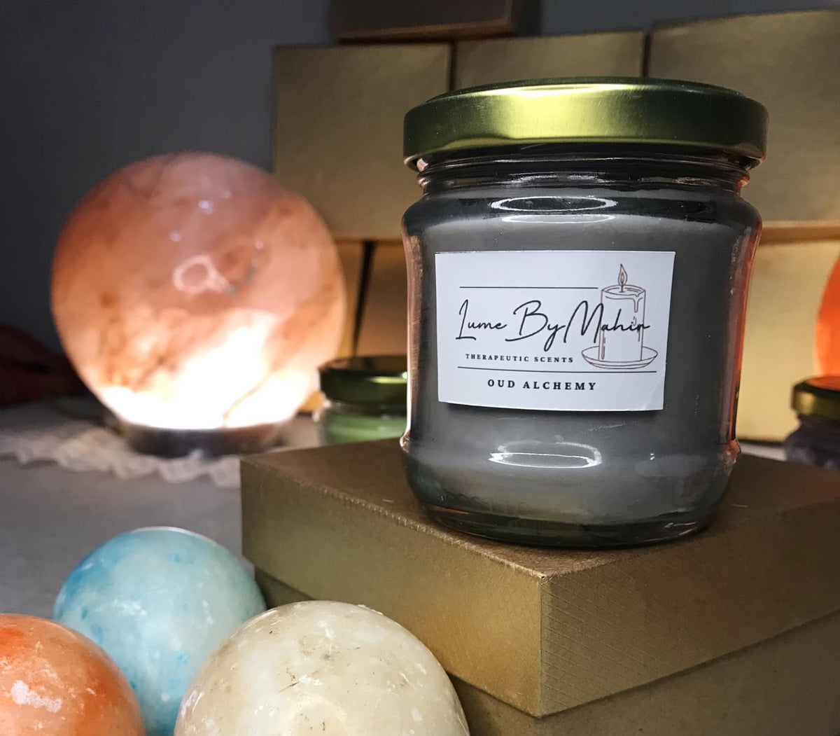 Oud Alchemy Every Flicker Tells A Tale Handmade Amber Musk Soy Wax Candle 100Gram