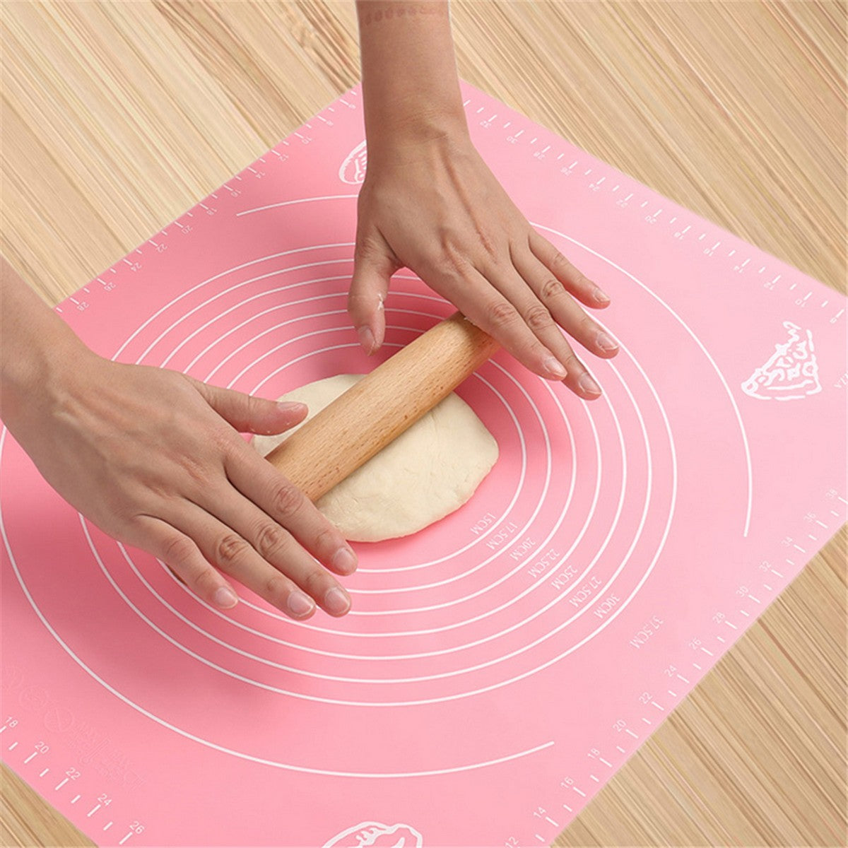 Silicone Baking Roti Mat With Measurements Heat Resistant Non Stick Flour Rolling Mat Baking Kneading Dough Pad Big Size Random Color 2213189