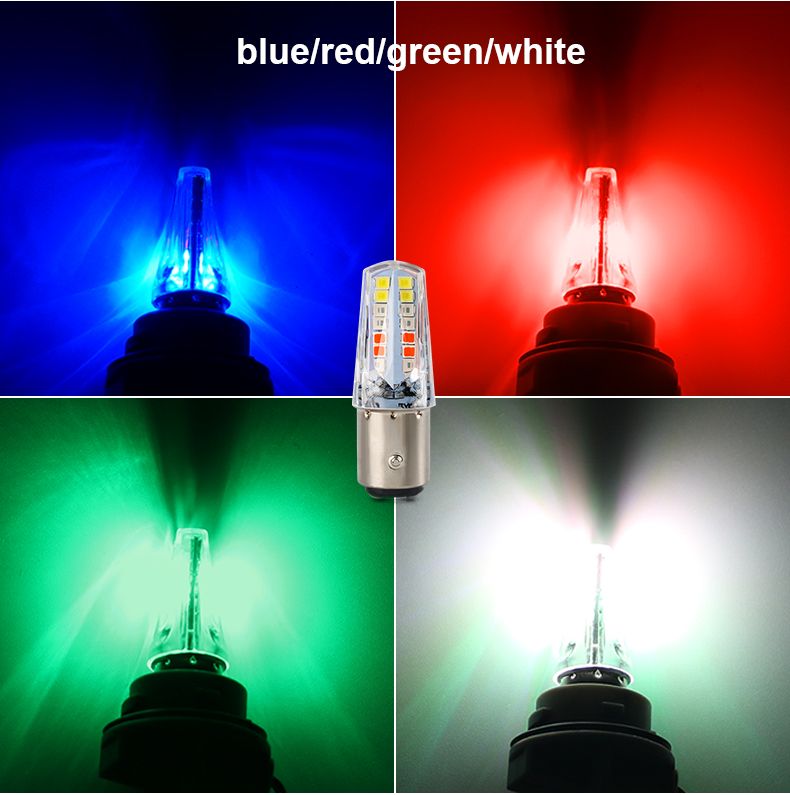 Pack Of 2 Headlight Backlight Bulb Yellow White Beam Red Blue Flasher Universal For All Bikes