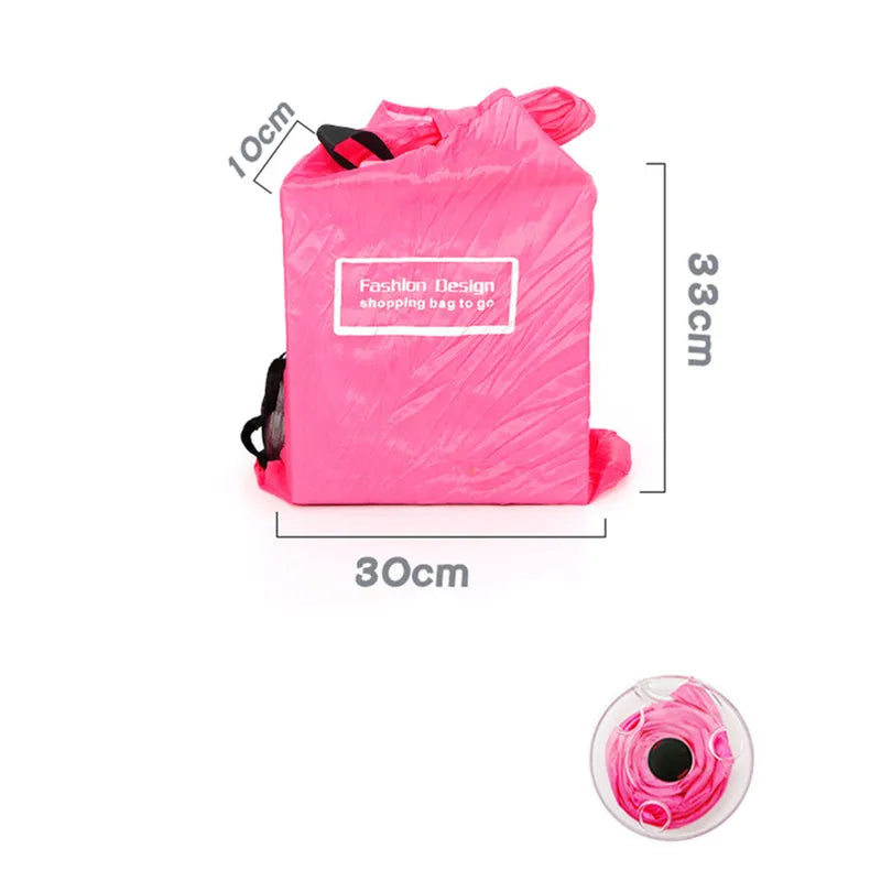 Eco Friendly Roll Up Reusable Polyester Foldable Grocery Bag Shopping Bag Random Color