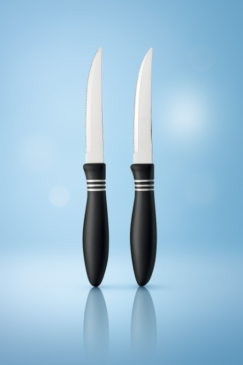 2 Pcs Concord Stainless Steel Kitchen Knife Multipurpose Table Knife With Serrated Edge 12 Cm Random Color