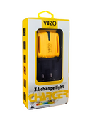 3A Light Change Charger With 2 Usb Ports Amp Built In Micro Usb Cable Best Quality Charger For Android Vizo 3A Charger
