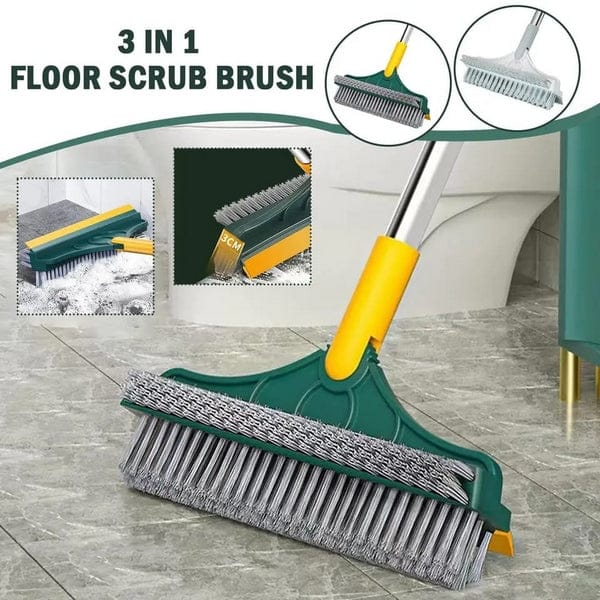 3 In 1 Floor Scrub Brush With Long Handle Household Cleaning Brush Random Color