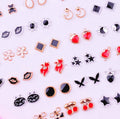 36 Pairs Of Random Beautiful Ear Studs Silicon Back With Back Stopper