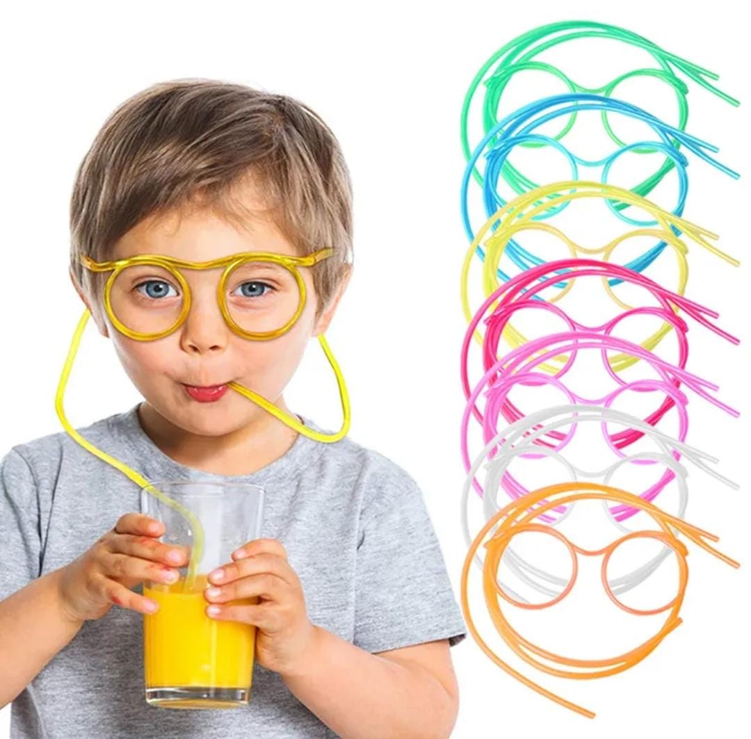Funny Glasses Drinking Straw Random Color
