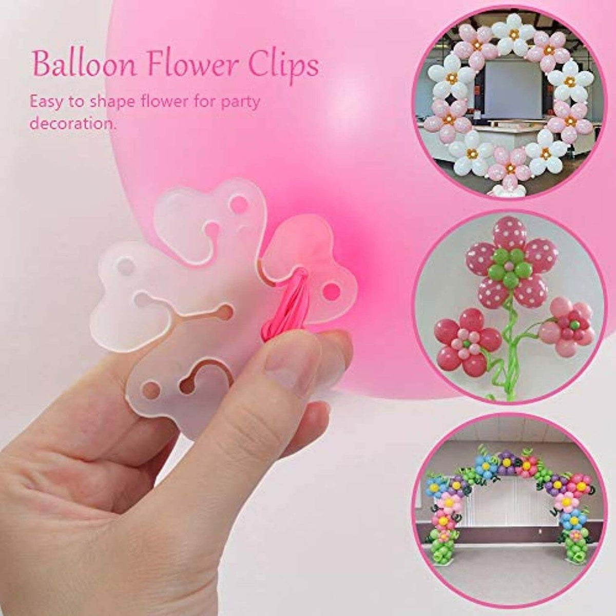 Pack Of 10Pcs Balloons Clip Flower Stand Clip Holder For Balloons Balloons Tie Holder Birthday Wedding Party Decoration