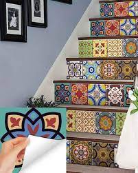Tile Stickers Pack Of 12 Pieces For Home Decor For Walls Self Adhesive Tile Sticker 5 In By 5 In 12 Pieces