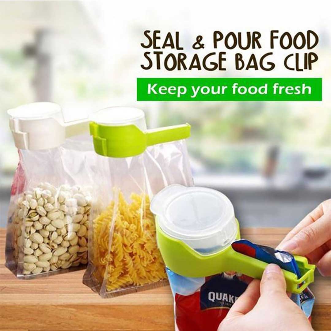 1 Bag Clips For Foodbag Clips With Cap Kitchen Food Storage And Organization Moisture Sealing Clamp Random Color