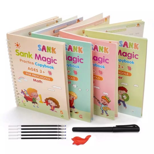 Sank Magic Book Practice Pack Of 4 Tracing Handwriting First Preschool Baby Learning Books For Kids