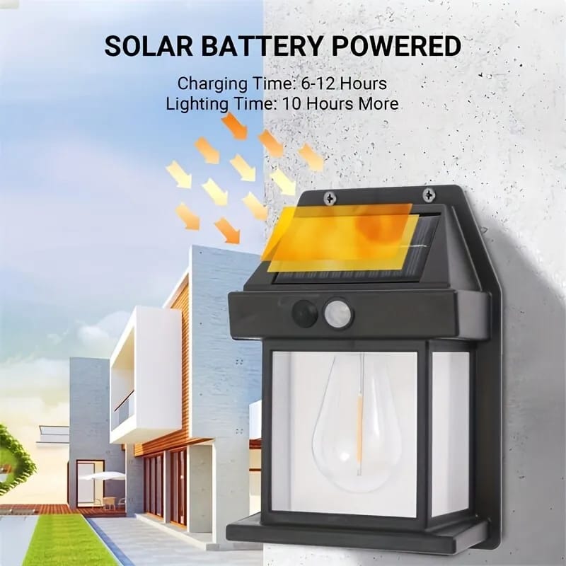 Solar Tungsten Filament Lamp Outdoor Waterproof Intelligent Induction Wall Lamp Courtyard Garden Villa Lightingkt 666