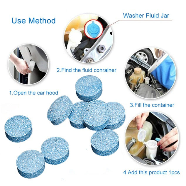 10Pcs Car Windshield Cleaner Solid Cleaner Effervescent Tablet Glass Water Universal Automobile Accessories Spray Cleaner