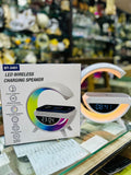 Bt 3401 Multi Functional Led Clock Display Speaker G Lamp Led Wireless Charging Speaker G Shaped Speaker Light Bluetooth Mp3 Player Night Light And Alarm Clock For Living Room