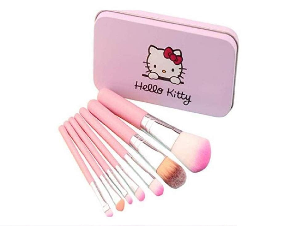 Pack Of 7 Hello Kitty Makeup Brush Set Makeup Foundation Powder Eye Shadow Brushes Set Pink