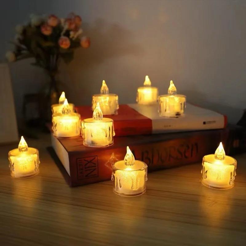 Pack Of 24 Warm White Flameless Led Tealight Candle Decorative Battery Operated Tea Lights