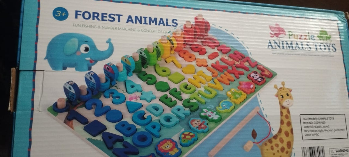 6 In1 Wooden Educational Puzzle Sorting Board Toy For Kids