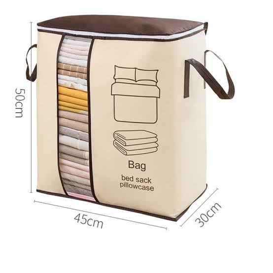 Large Non Woven Portable Clothes Storage Bag Clothing Organizer 120 Gsm Random Color