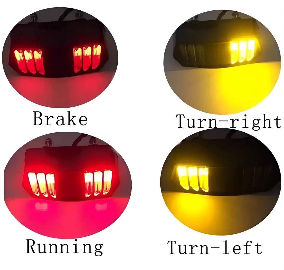 Universal Motorbike Back Light With Indicator Drl Audi Style 2