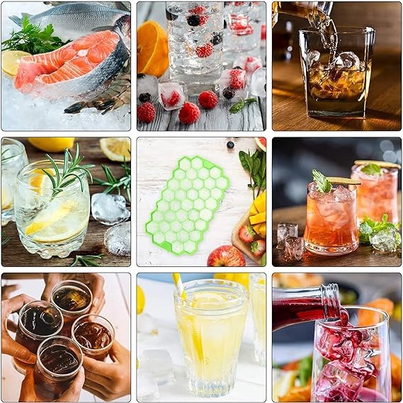 Silicone Ice Tray With Plastic Cover Cap Push Pop Out Round Mini Ice Cube Trays 1 Pc Random Color