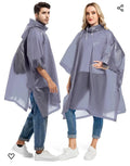 Rain Ponchos For Adults Reusable Raincoats Survival Emergency Heavy Duty Rain Coat With Drawstring Hood Random Colors