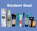 Student Makeup Deal - Makeup Fixer, Foundation (Random Shade), Mascar (Random Color) Liquid Blush, Eyeliner, Primer, Blender (Random Color)