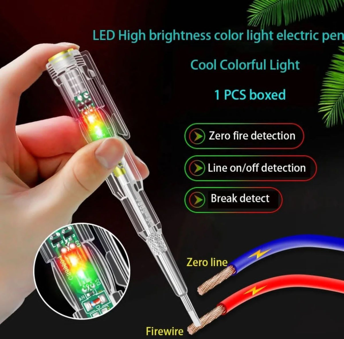 Led Tested Voltmeter Power Detector Electrical Screwdriver Indicator